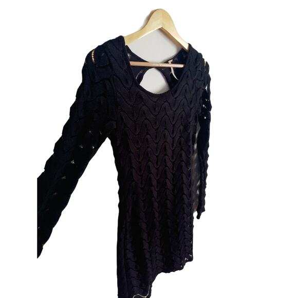 Free People Wild Thing Night Out Black Crochet Bodycon Mini Dress Size XS - Picture 6 of 9
